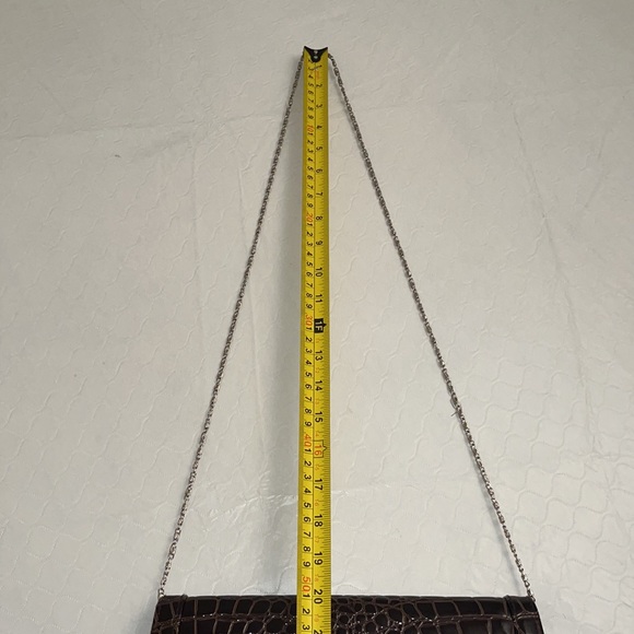 Evening Gown brown faux croc evening bag with chain strap - Picture 8 of 8
